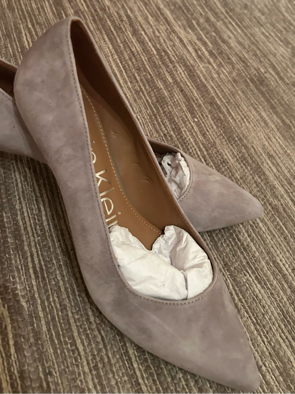 Calvin Klein Dusty Taupe Suede Pointed Toe Pumps